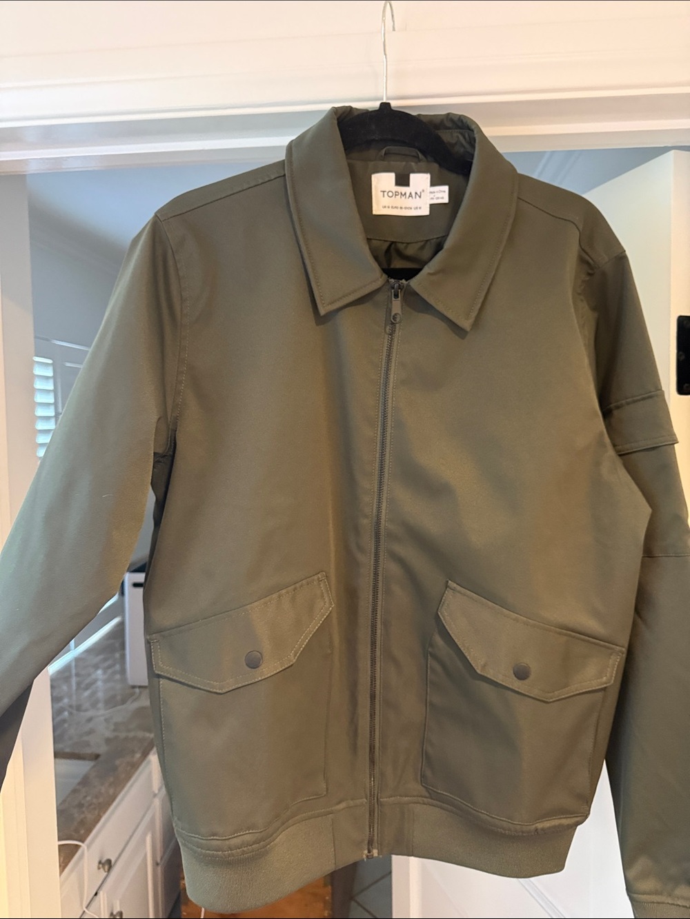Topman Olive Utility Zip Jacket